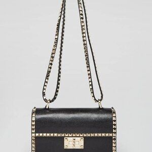 Valentino Black Pebbled Leather No Limit Crossbody Bag